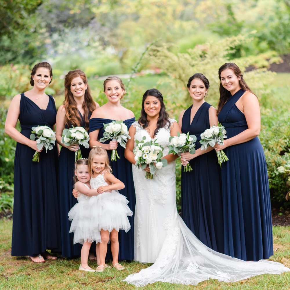 NAVY floor length long dress convertible formal